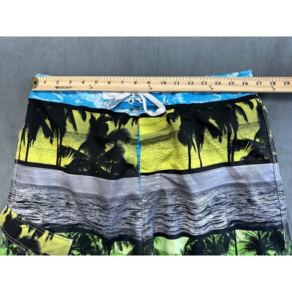 Joe Boxer Hawaiian Swim Board Shorts Trunks Y2K Mens Large Tropical Lined Summer - Picture 8 of 11